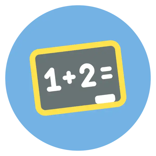 Rounded board with number Icon with Blue Background