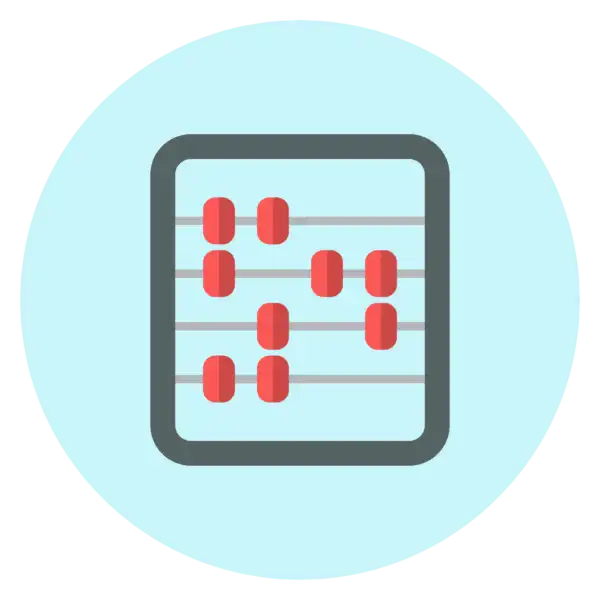 Rounded Counting Icon with Blue Background