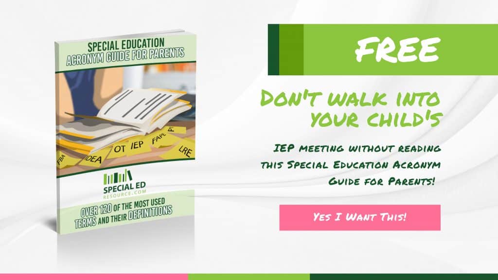 Get this Free Special Education Acronym Guide