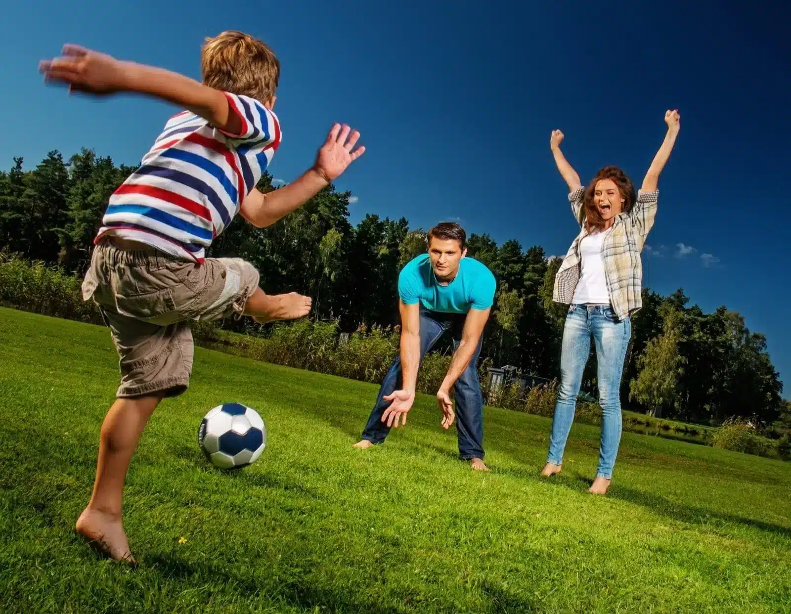 Family Playing Soccer