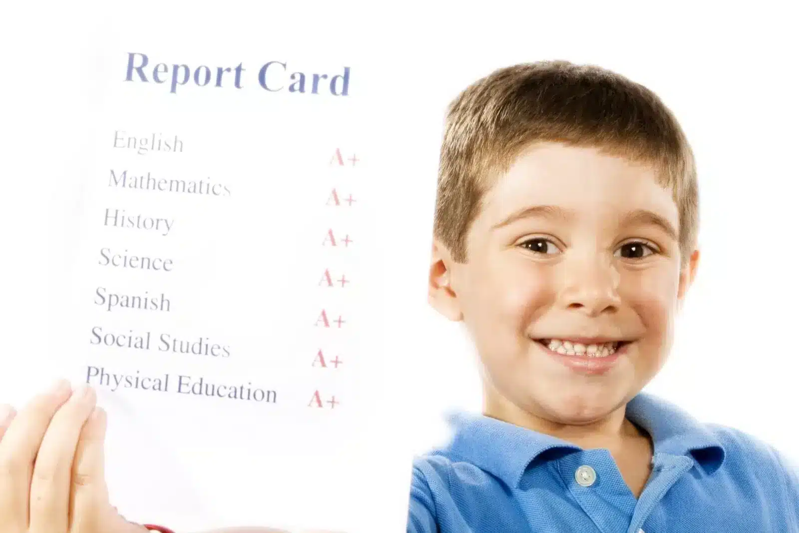 Boy-holding-good-report-card