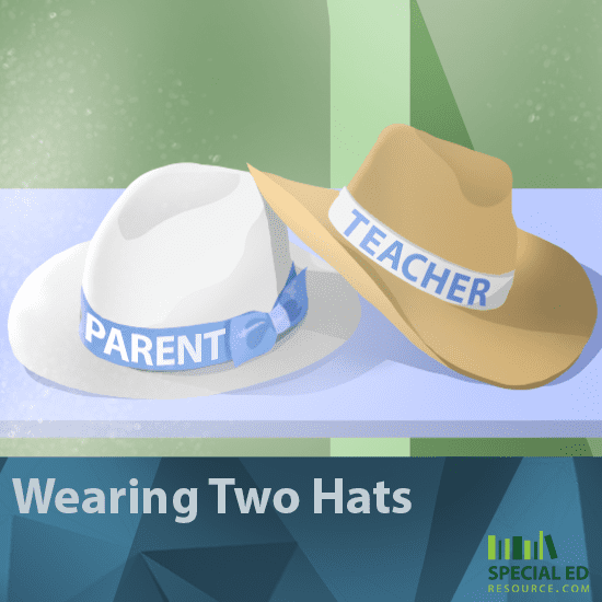 Two Hats with parent and Teacher text