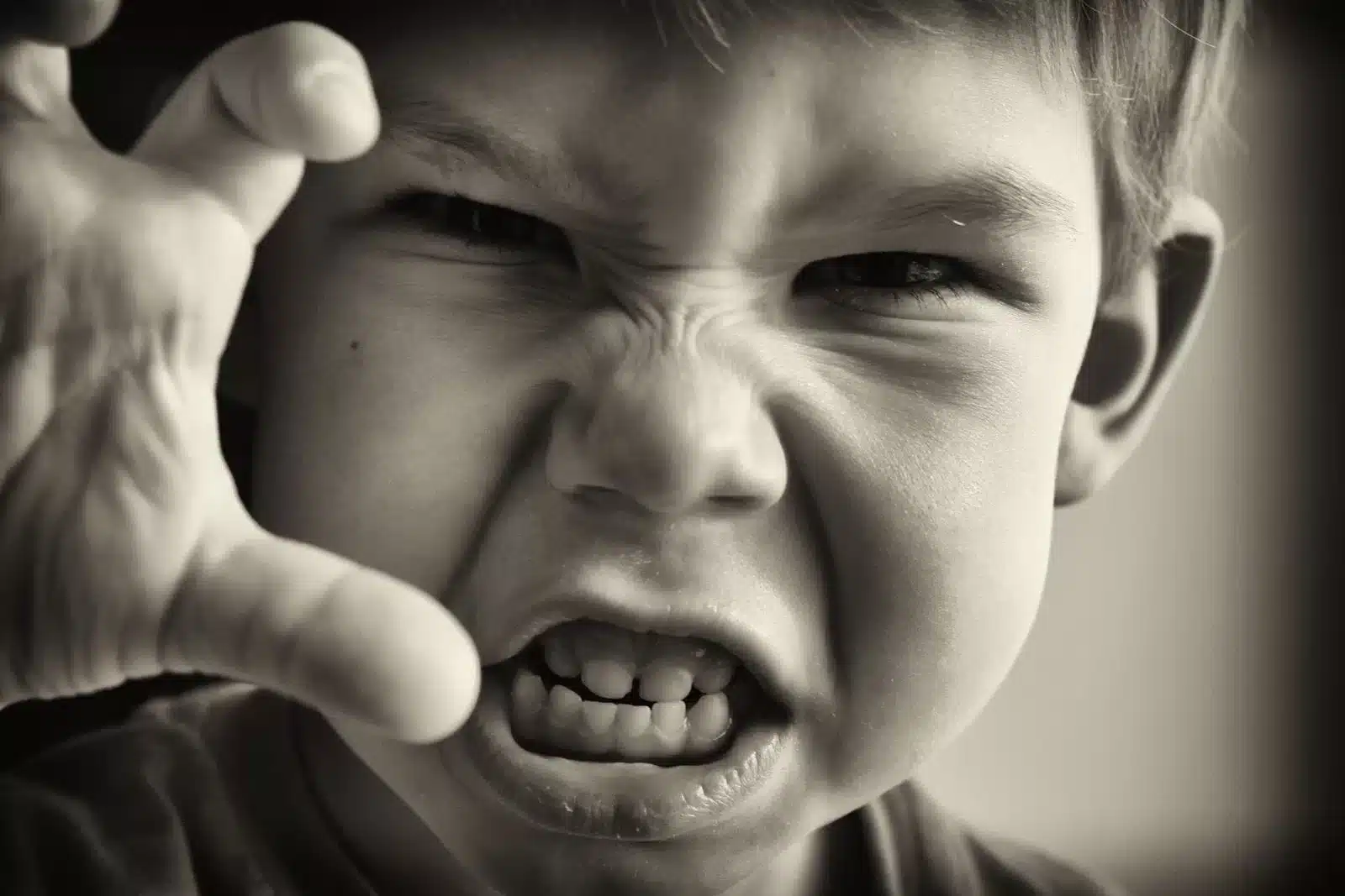 Angry Boy Close Up View