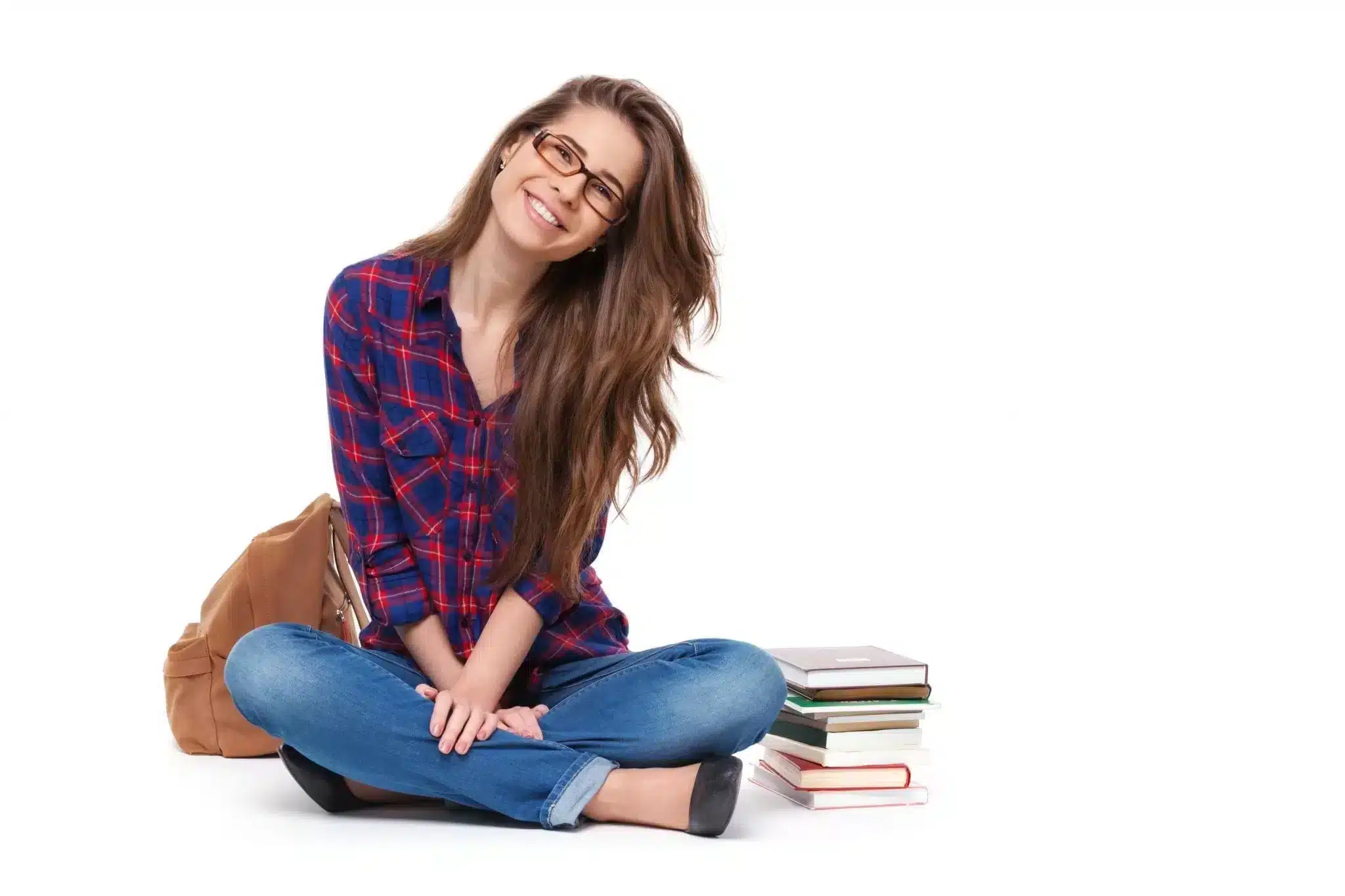 Young Adult woman happy sitting