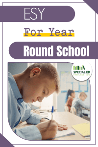 A classroom of special education students in a year-round school program doing schoolwork. 