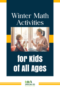 Enjoying one of these fun winter math activities for kids: Mother and daughter crafting paper snowflakes at home in front of the window.