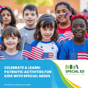 Child enjoying patriotic sensory activity with red, white, and blue materials