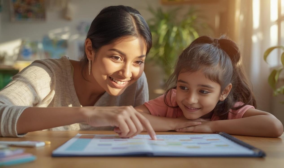 Parent reviewing homeschool curriculum options with special needs learner