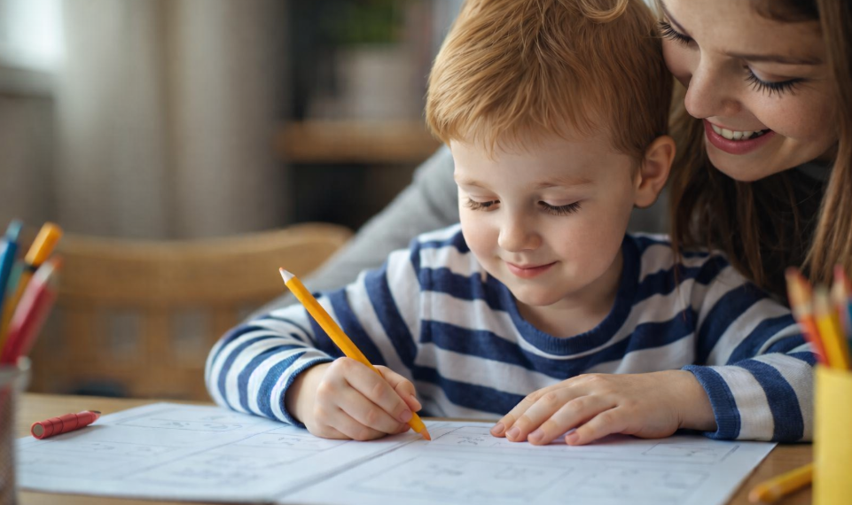 Parent reviewing homeschool curriculum options with special needs learner