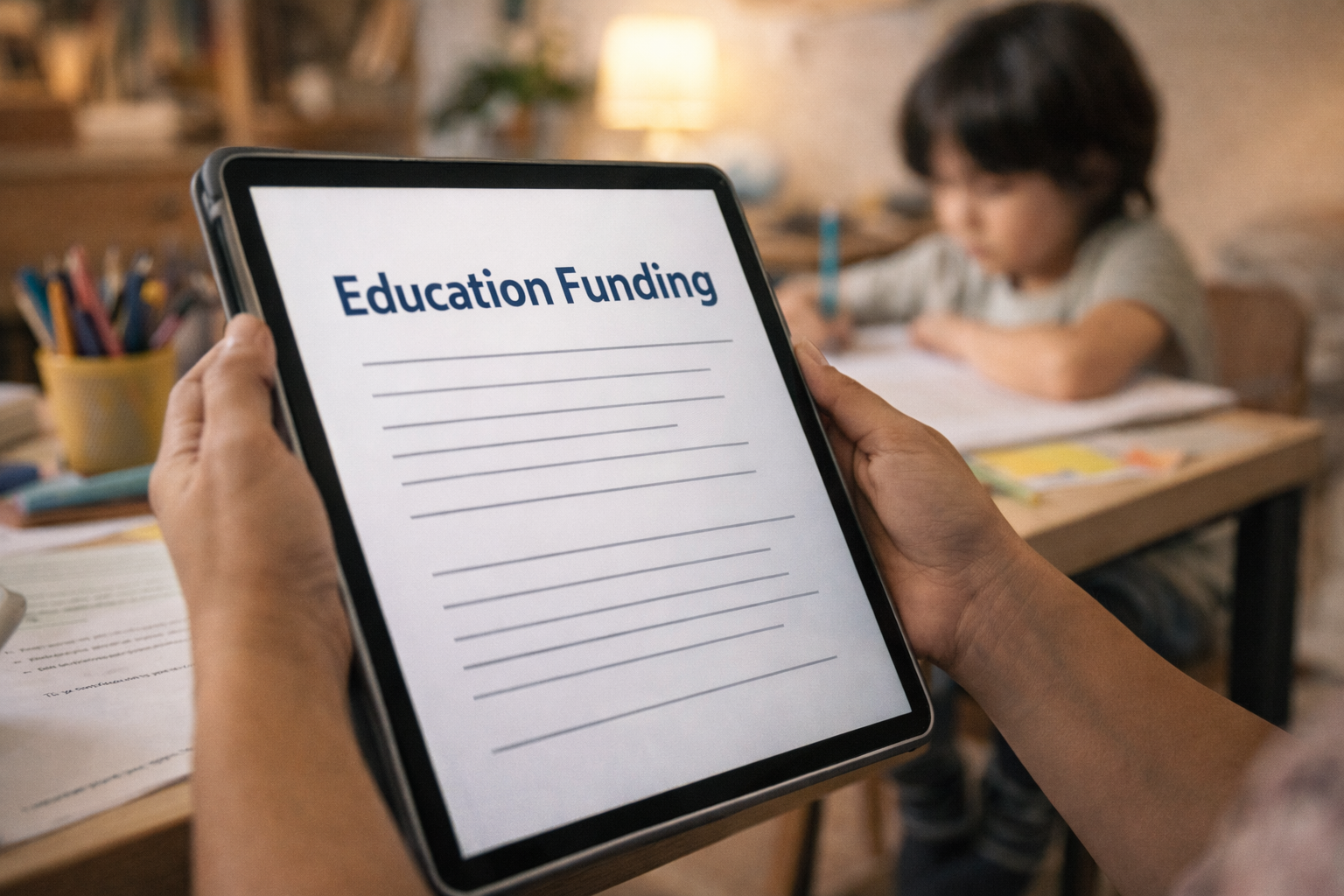 Parents learning about state funding options for special needs tutoring