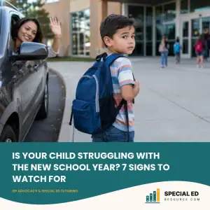 Parent comforting a child after school showing signs of new school year stress