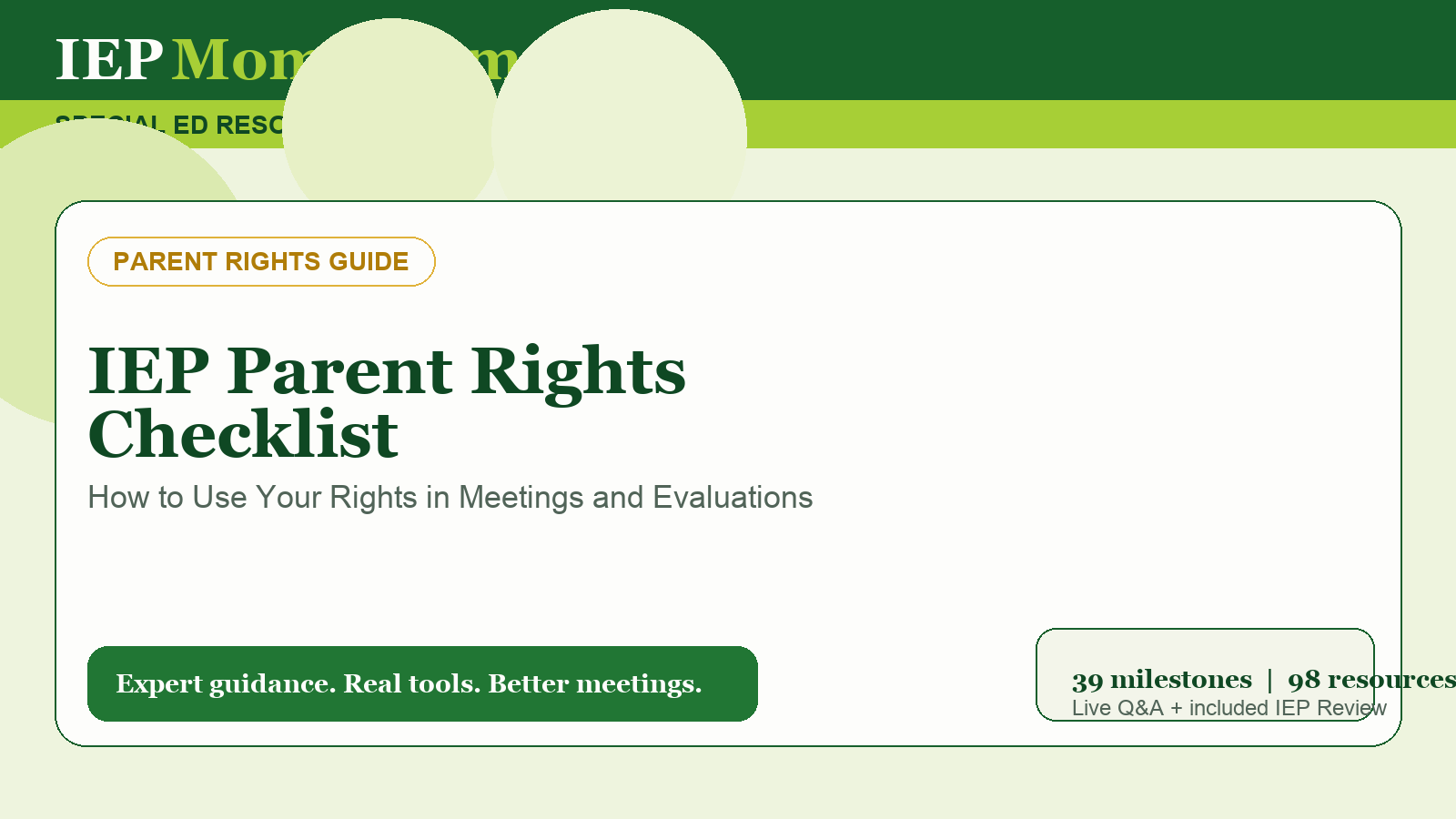 IEP Parent Rights Checklist — IEP Momentum