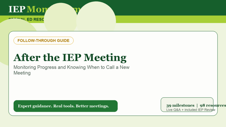 After the IEP Meeting — IEP Momentum