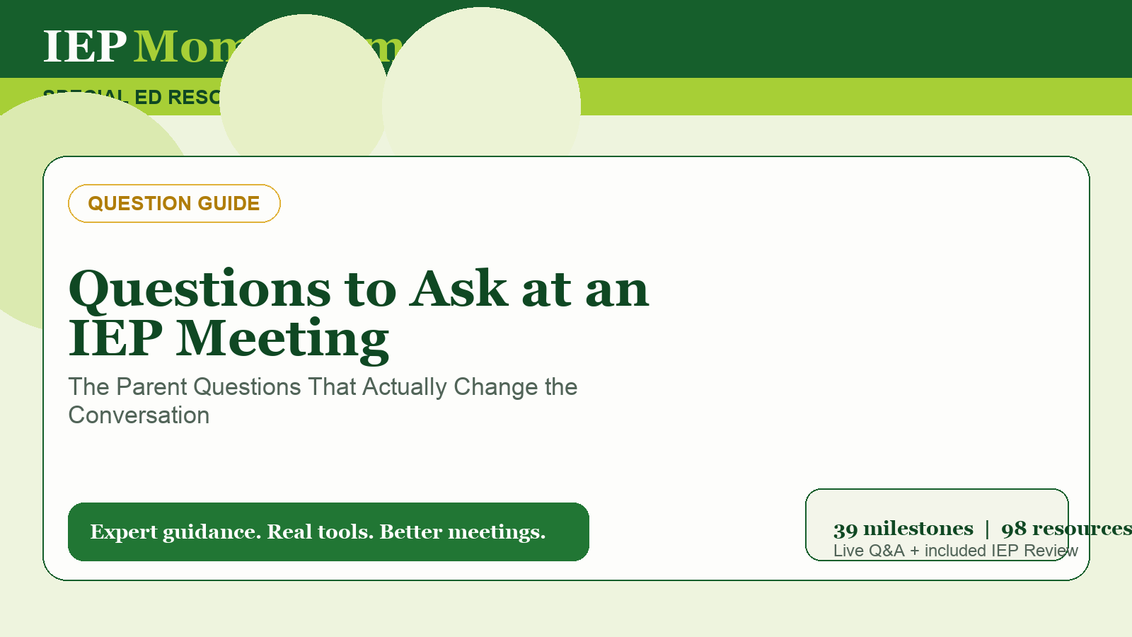 Questions to Ask at an IEP Meeting — IEP Momentum