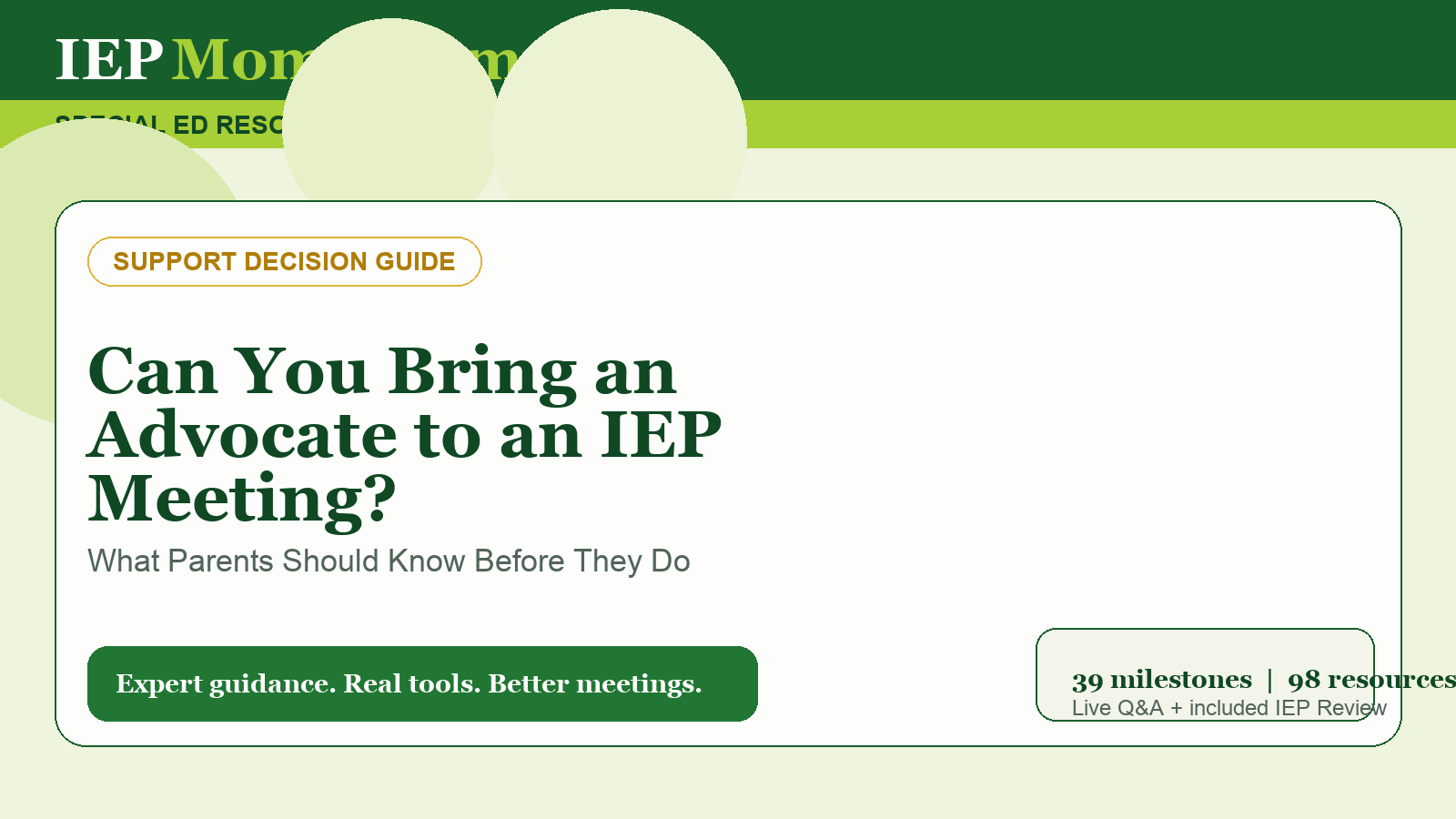 Can You Bring an Advocate to an IEP Meeting — IEP Momentum