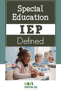 Children with an IEP sitting at their desks in a special education classroom.