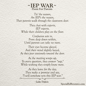 IEP War No Caption | A Poem For Parents