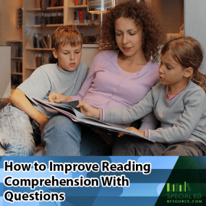 Mom reading with two kids at home with text overlay How to Improve Reading Comprehension With Questions