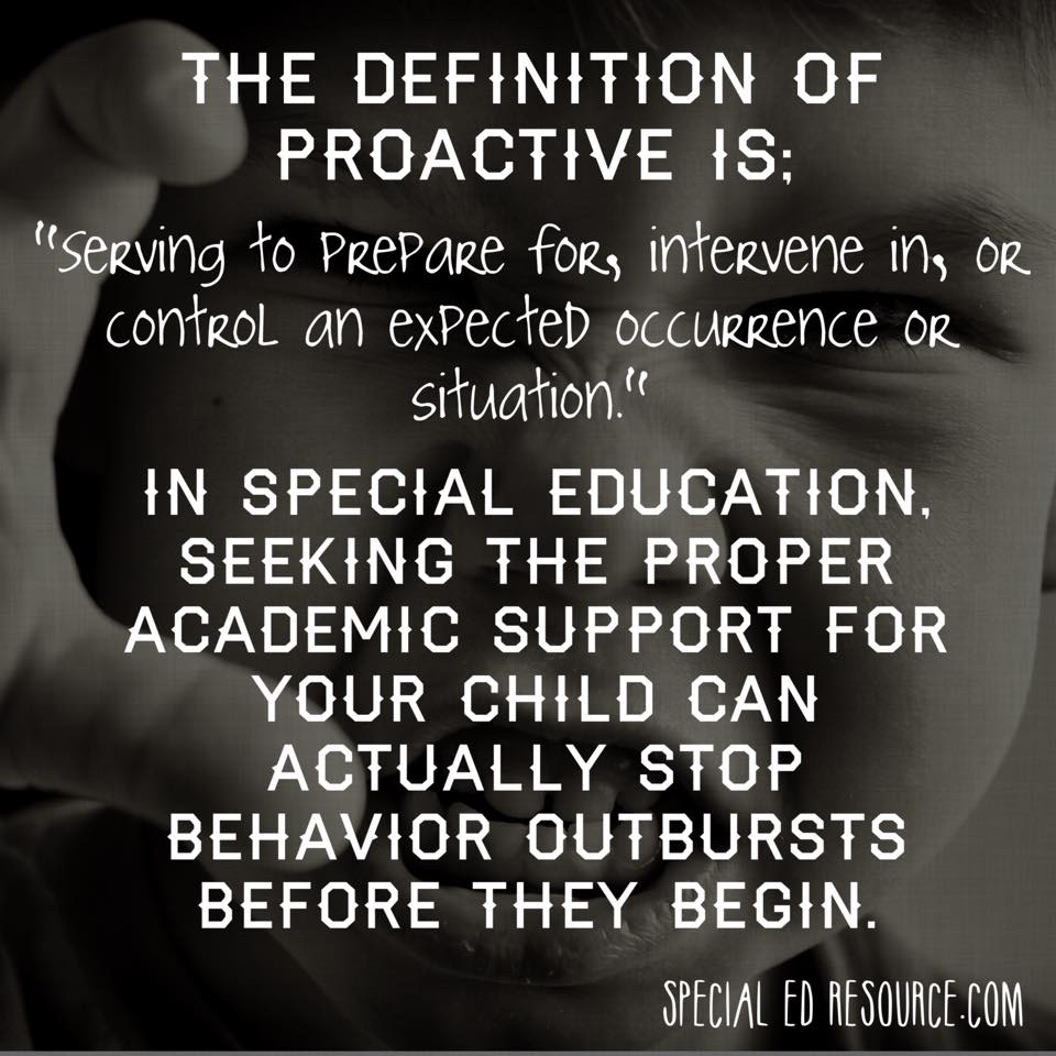 Be Proactive In Special Education