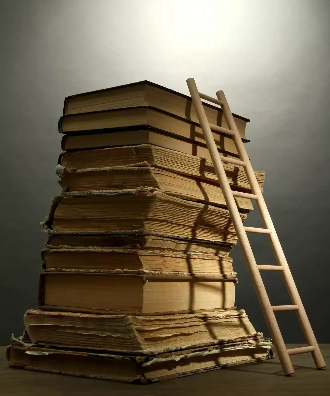 Book Stacks like tower with ladder