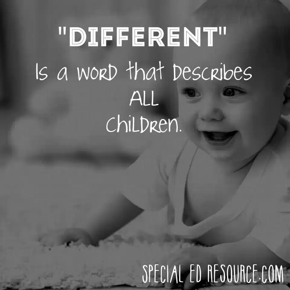 Different Describes All Children | Special Education Resource