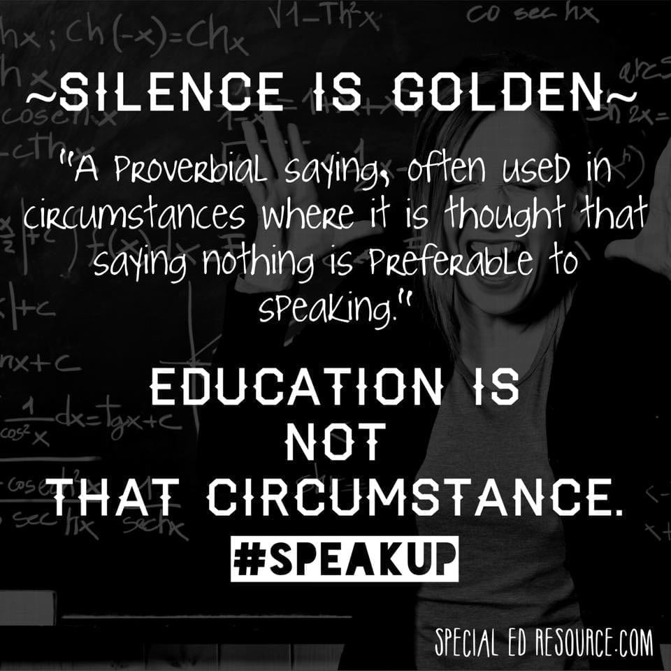 Silence Is Not Golden In Education