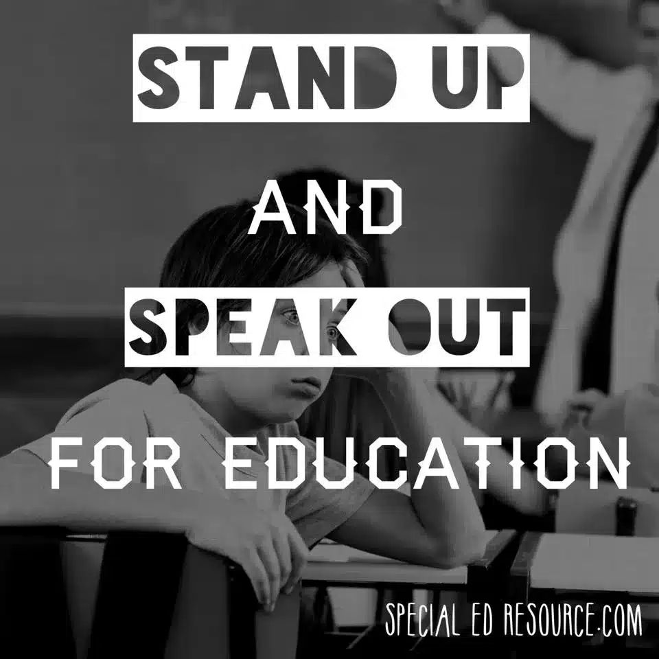 Stand Up And Speak Out For Education | Special Education Resource