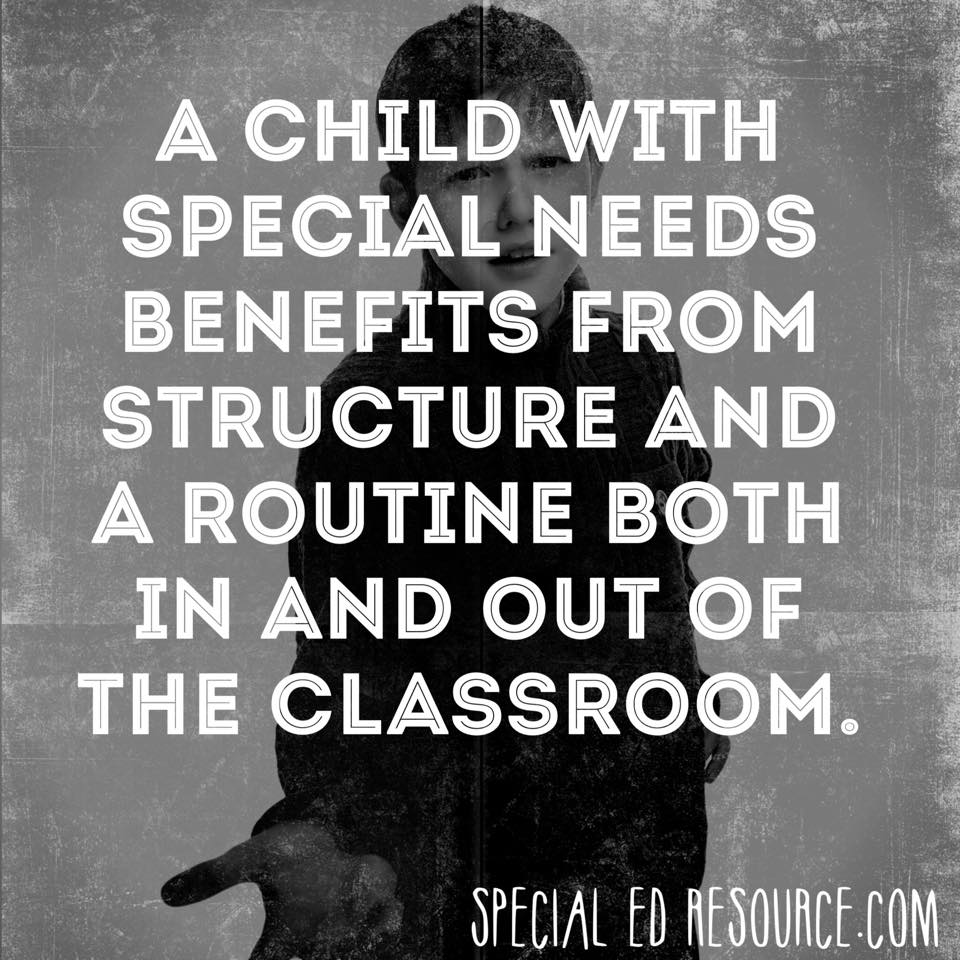 Children Benefit From Structure And Routine | Special Education Resource