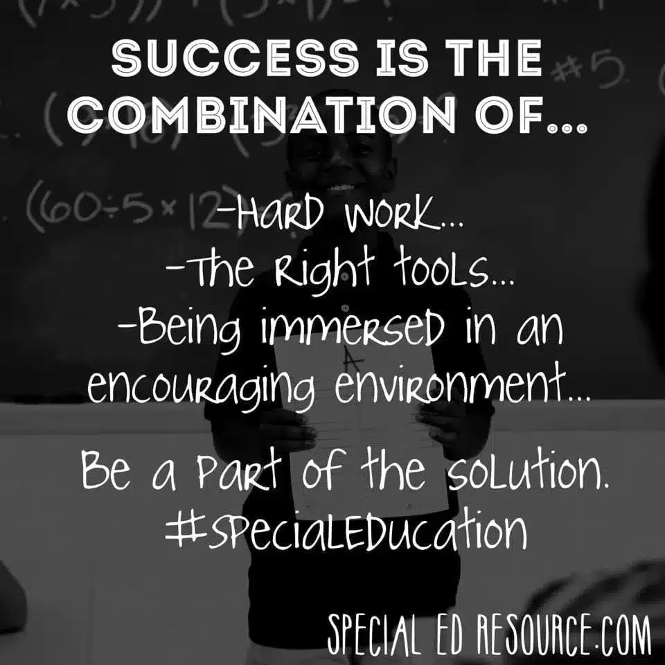 Success Is A Combination | Special Education Resource