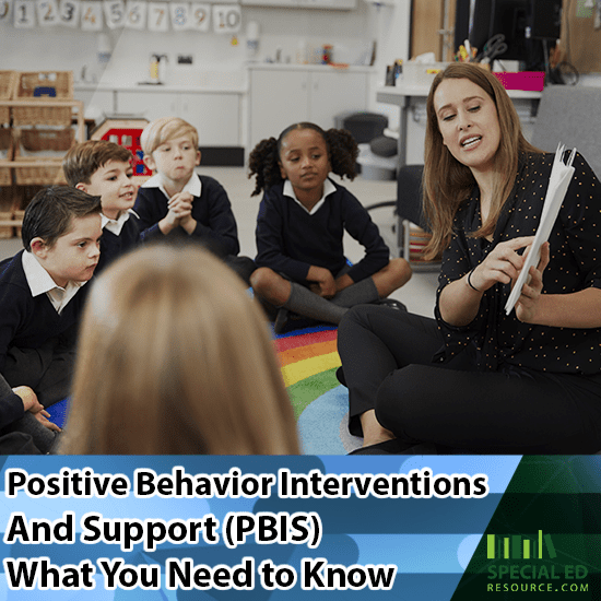 This school is participating in positive behavior interventions and support while the students are sitting around a rug on the classroom floor with the teacher reading to them.