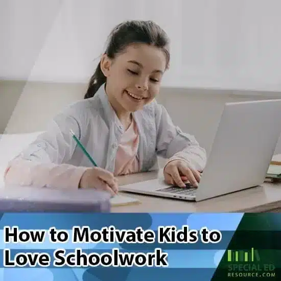 Young girl sitting at a desk with her laptop doing her assignment because her teacher and parents figured out how to motivate kids to love schoolwork.