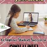 A young girl on a laptop at home with her teacher while the teacher is using scaffolding to improve student success in online learning.