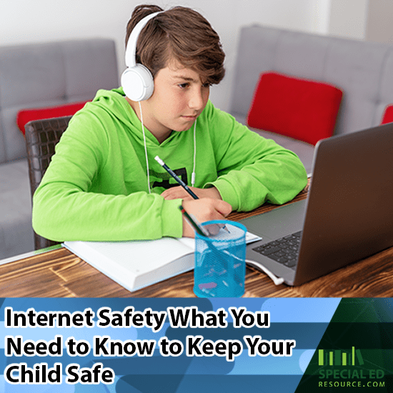 Boy doing school work online at home Internet Safety What You Need to Know to Keep Your Child Safe