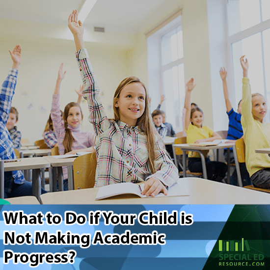 Classroom of students all with their hands raised with what to do if your child is not making academic progress