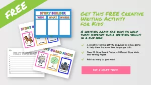 Get the free Silly Sentence and Story Maker Creative Writing Activity for kids.