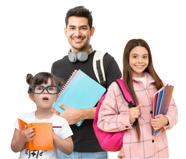 Student with books and assignment on their hands