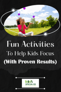 Girl sitting outside in the grass juggling which is one of the 29 simple activities to help kids focus.
