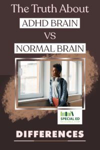 Boy with ADHD standing by the window staring out. What are the differences between the Adhd Brain vs Normal Brain?