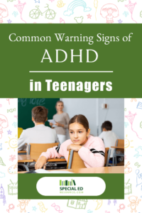 Teenage girl in a classroom looking distracted, symbolizing the signs of ADHD in teenagers, highlighting the challenges faced in academic settings.