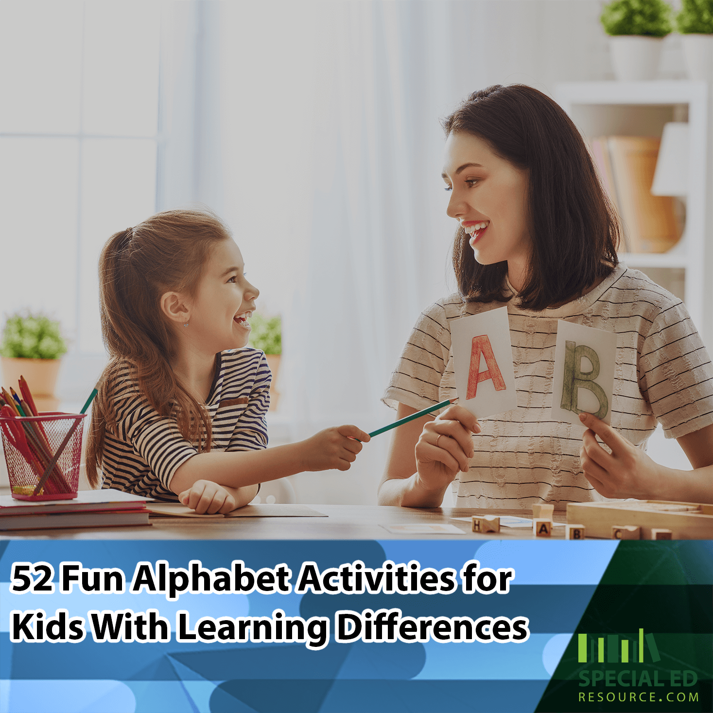 Smiling mom and young daughter enjoying one of these alphabet activities for kids demonstrating a fun and interactive way of learning letters..
